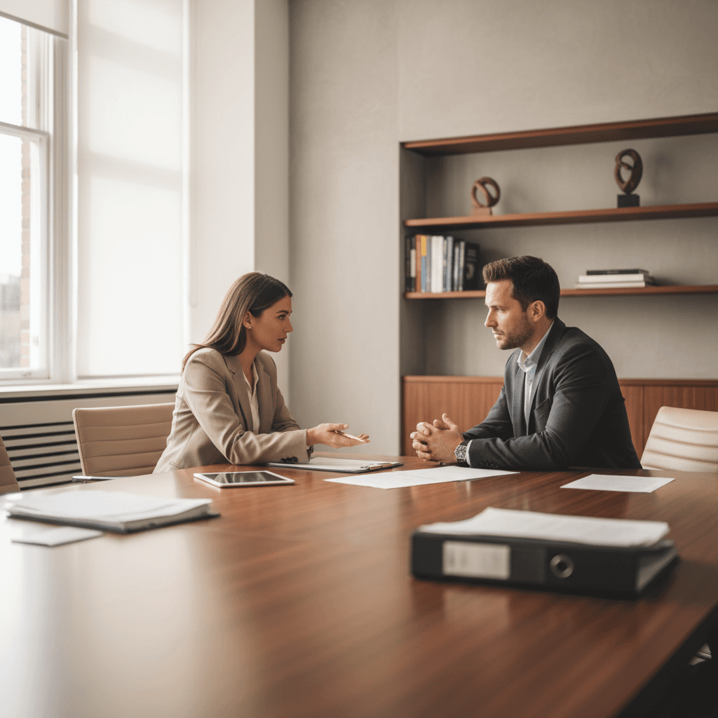 Consulta laboral entre abogado y cliente
